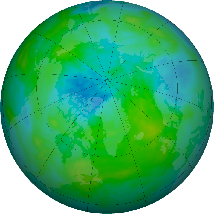 Arctic ozone map for 02 September 1992